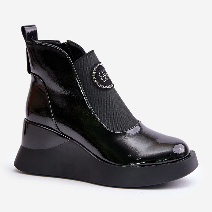 Lederkeilstiefel S.Barski MR870-22 Schwarz 1