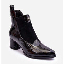 Lederstiefel mit hohem Absatz S.Barski MR870-96 Schwarz 1