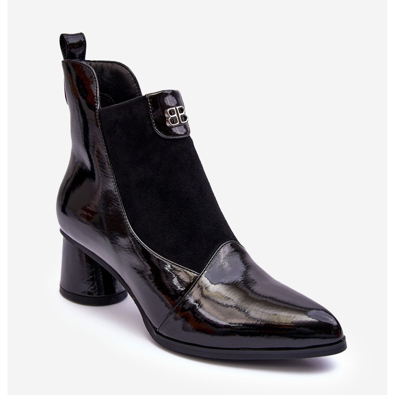 Lederstiefel mit hohem Absatz S.Barski MR870-96 Schwarz 1