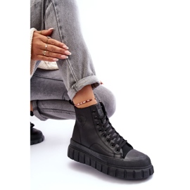 Isolierte Ledersneaker mit Reißverschluss Big Star MM274625 Schwarz 1