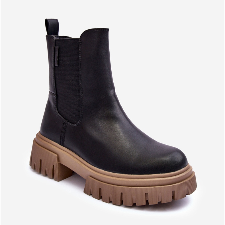 Isolierte massive Chelsea-Stiefel Big Star MM274606 Schwarz 2