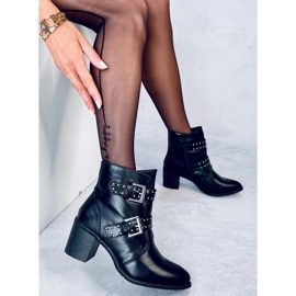 Stiefel mit hohem Absatz und Nieten in Ferox Black schwarz 1