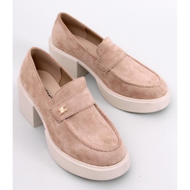 Coniff Khaki-Loafer mit hohen Absätzen beige 1