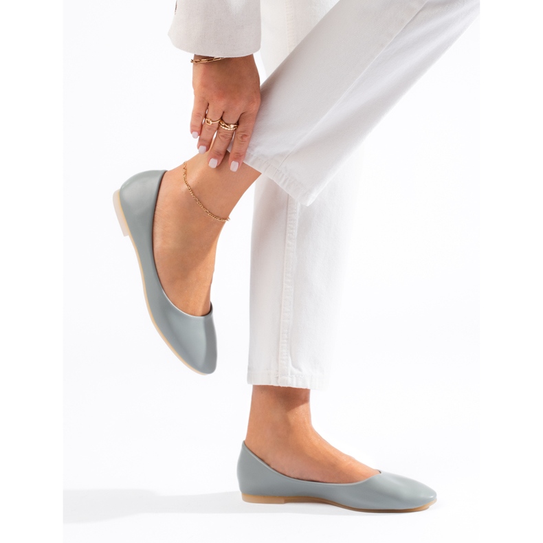 Graue Damen-Ballerinas aus ökologischem Shelovet-Leder 1