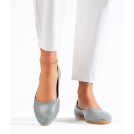 Graue Damen-Ballerinas aus ökologischem Shelovet-Leder 2