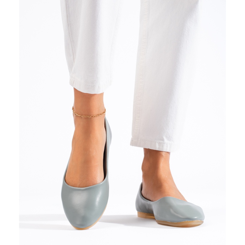 Graue Damen-Ballerinas aus ökologischem Shelovet-Leder 2