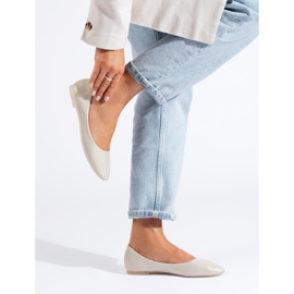 Beige Ballerinas für Damen aus Öko-Leder Shelovet 1