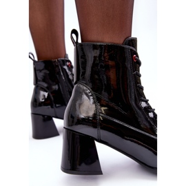 Vinceza Lackschwarze Basciano-Stiefeletten mit hohem Absatz 1