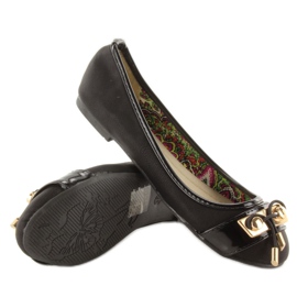 Ballerinas goldene Accessoires Y20-21B Schwarz 1