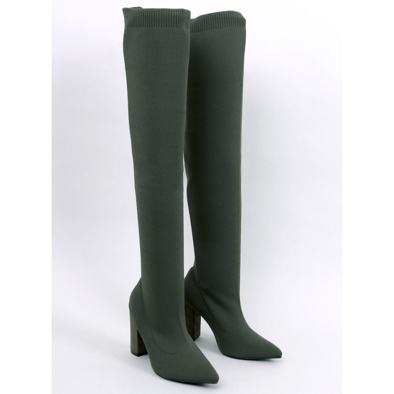 Elastische hochhackige Musketiere von Veronica Green grün 1