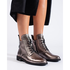 W. Potocki Potocki silberne flache Stiefel braun 2