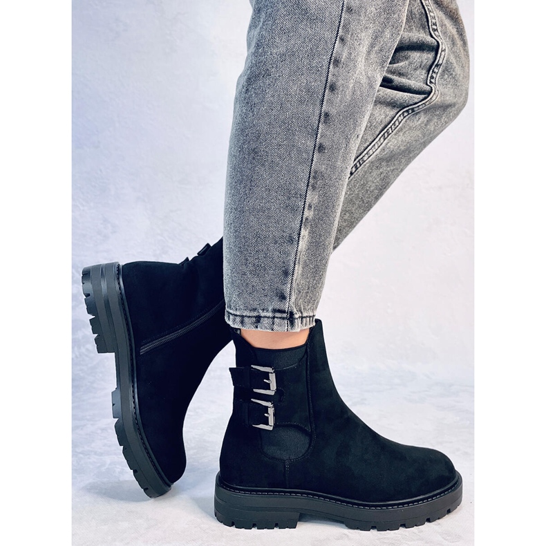 Lanier Stiefeletten aus schwarzem Wildleder 2