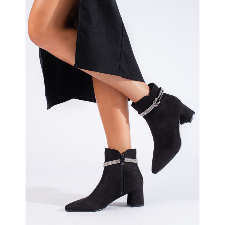 Shelovet schwarze klassische Wildleder-Damenstiefeletten 1