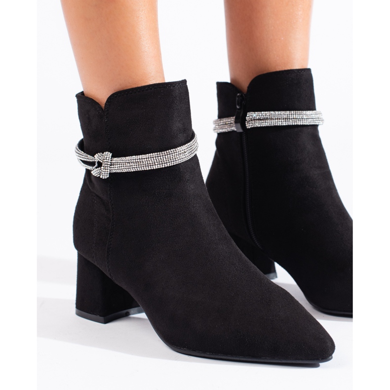 Shelovet schwarze klassische Wildleder-Damenstiefeletten 2