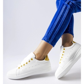 Weiße Bushnell-Sneaker mit gelben Akzenten 1