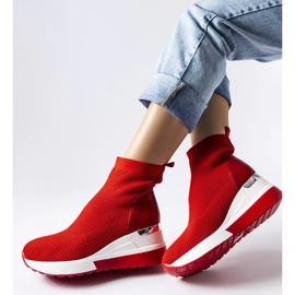 Rote Keilsneaker aus Casgio-Stoff 1