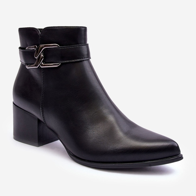 Sergio Leone Damen-Stiefel mit hohem Absatz und Dekoration in Schwarz Janeya 1