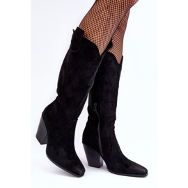 Schwarze Wildleder-Cowboystiefel mit High Heels Tortana 2