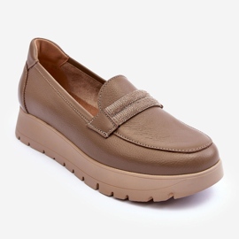 Plateauschuhe aus Leder mit Verzierung, beige Lemar Lehira 1