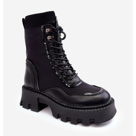 PS1 Damen-Schnürstiefel aus klobigem Leder für Damen in Schwarz von Seloma 1