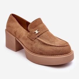 PS1 Damen-Wildlederschuhe mit hohen Absätzen, dunkelbeige, Afnira 1