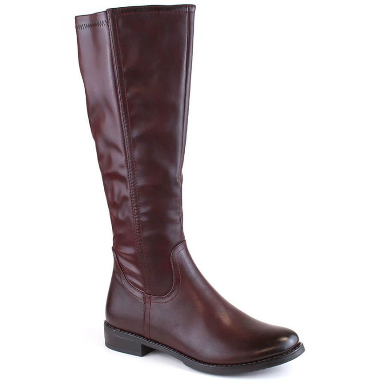 Isolierte Stiefel mit flachem Absatz M.Daszyński W SAN21A, Burgunderrot lila 1