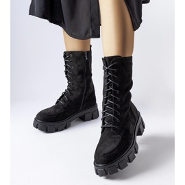 Arbeiter aus schwarzem Öko-Wildleder mit Ines-Profil 1