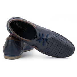 Olivier Durchbrochene Herrenschuhe 563 marineblau 3