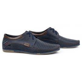 Olivier Durchbrochene Herrenschuhe 563 marineblau 1