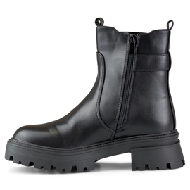 Klassische Damen-Baggies mit dekorativer Schnalle schwarz 1