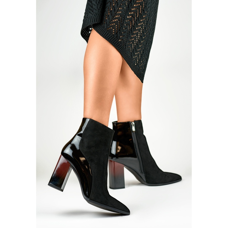 Elegante Damenstiefel mit hohem Absatz schwarz 1