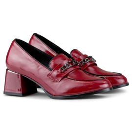 Elegante rote Schuhe mit niedrigem Absatz 1