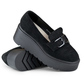 Bequeme schwarze Damen-Plateauschuhe 1