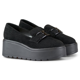 Bequeme schwarze Damen-Plateauschuhe 2