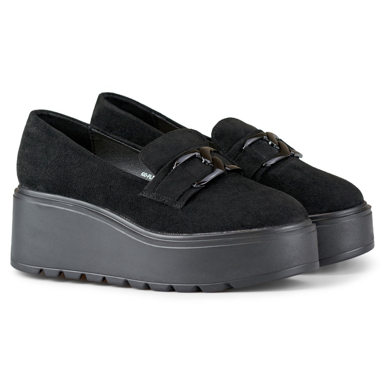 Bequeme schwarze Damen-Plateauschuhe 2