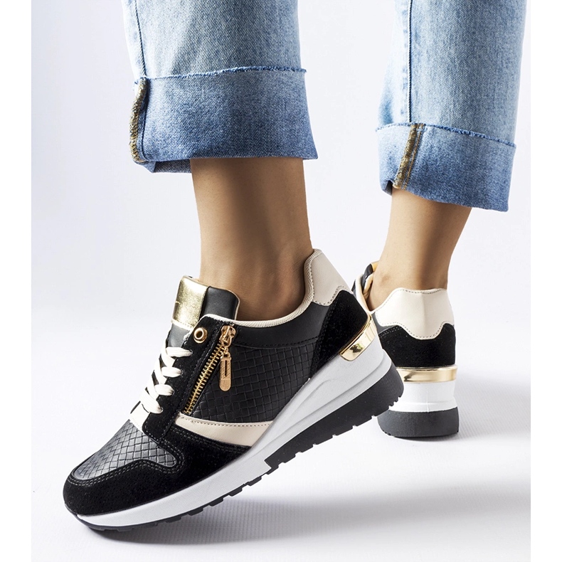 Schwarze Ashland-Sneaker mit Keilabsatz 1