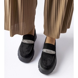 Schwarze Mokassins mit massiver Macario-Sohle 2