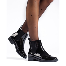 TRENDI Elegant lackierte Chelsea Boots schwarz 2