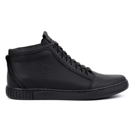 Polbut Herren Lederstiefelette 2122 schwarz 1