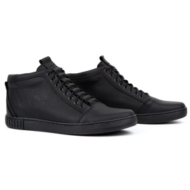 Polbut Herren Lederstiefelette 2122 schwarz 2