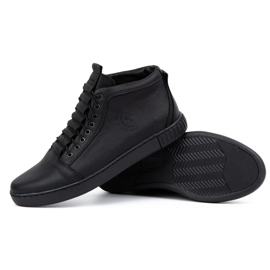 Polbut Herren Lederstiefelette 2122 schwarz 4