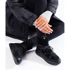 Vinceza Damen-Schneestiefel aus schwarzem Leder 1