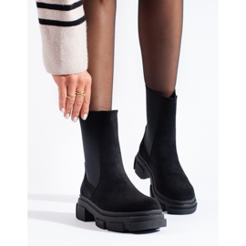 Schwarze Wildleder-Stiefeletten von Shelovet 1