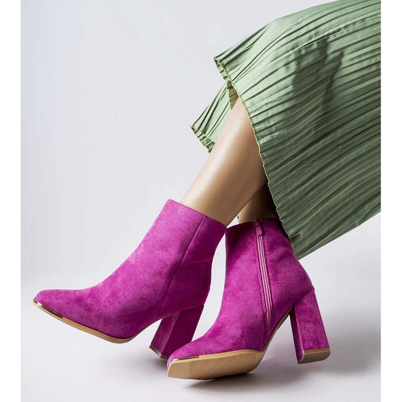 Rosa Cheney-Stiefeletten mit hohen Absätzen 1