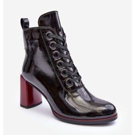 Lack-Schnürstiefeletten S.Barski MR870-15 Schwarz 1