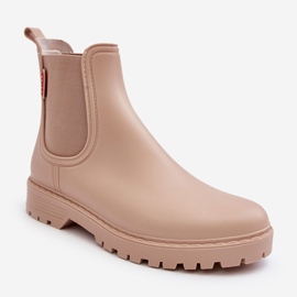 PS1 Beigefarbene, niedrige Damen-Gummistiefel von Birella 1