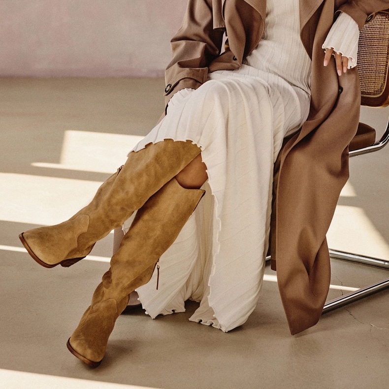 Marco Shoes Iolanda Cowboystiefel mit Ziernähten beige 1