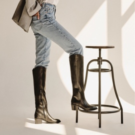 Marco Shoes Iolanda Cowboystiefel mit Ziernähten schwarz 1