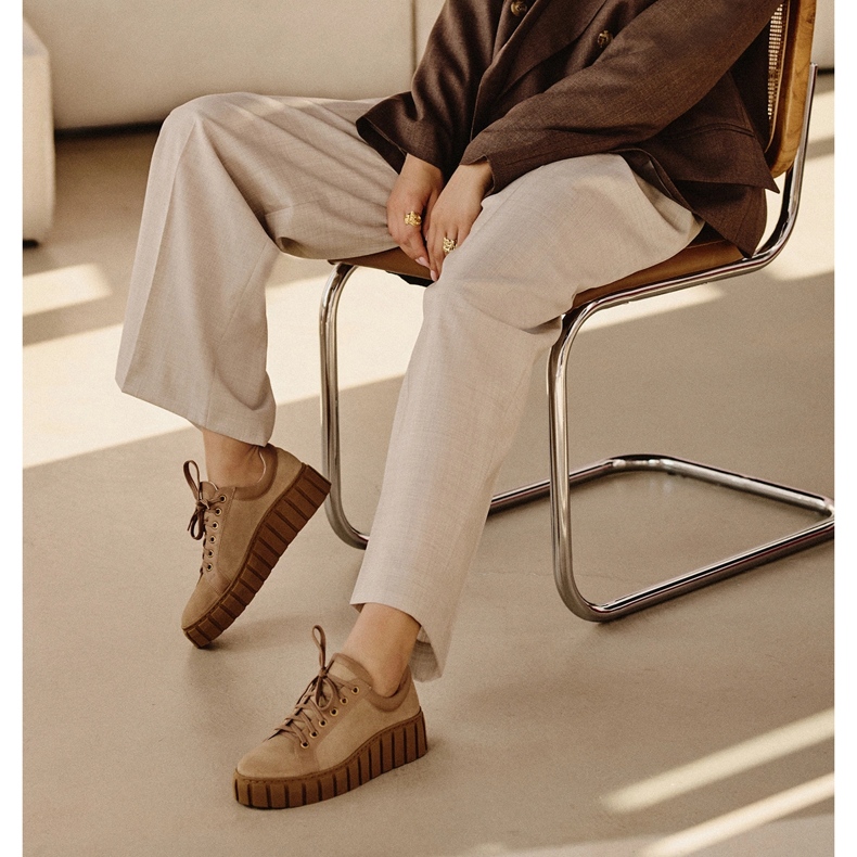 Marco Shoes Zunehmende Turnschuhe mit dickerem Boden beige 1