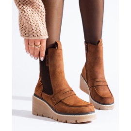 Shelovet braune Wildlederstiefeletten 1